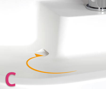 隱藏式落水設計,易清潔