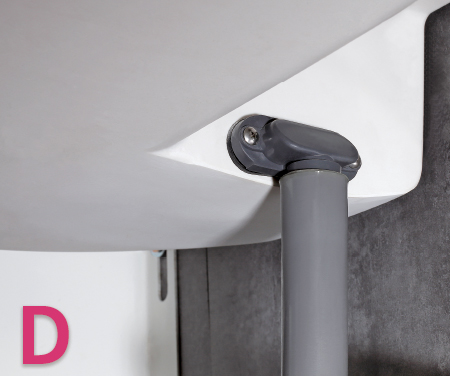 排水管路靠牆設計,方便輪椅靠近