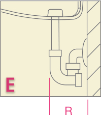無障礙檯面排水管路更靠近牆面